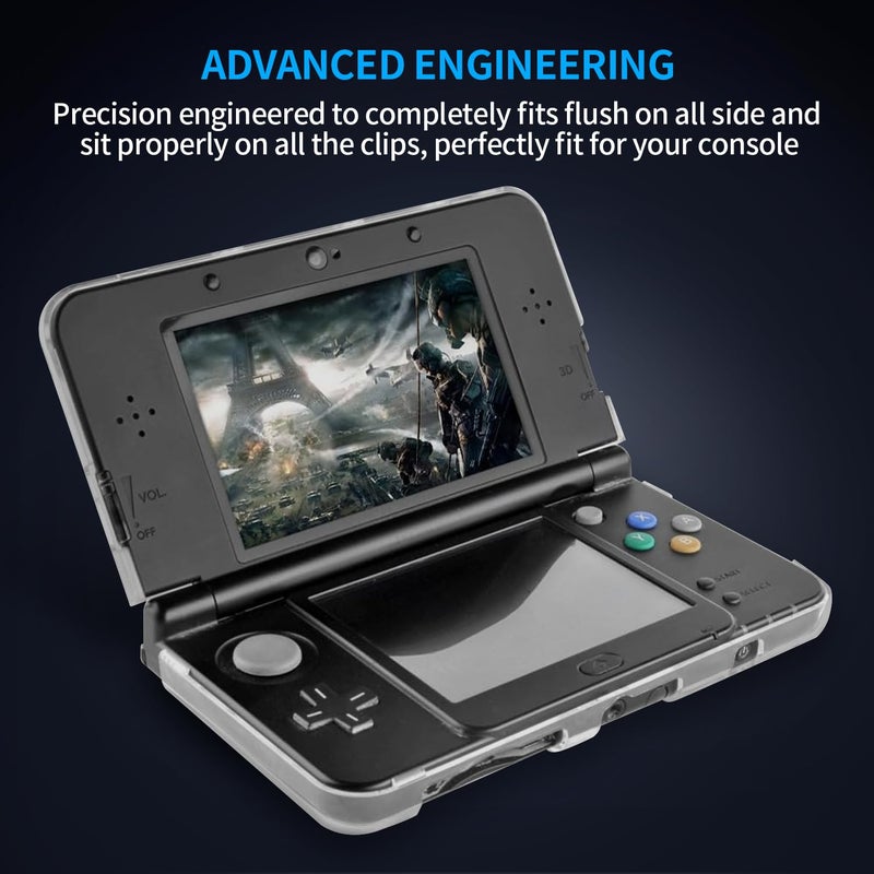KOOWOD New 3DS XL Case with USB Charger Cable - Ultra Clear Crystal Transparent Hard Shell Protective Case Cover Skin for New 2015 3DS XL LL - [New Modified Hinge-Less Design] (2) - Image 3